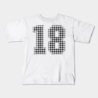 Plaid Number - 18 - Dark Kids T-Shirt